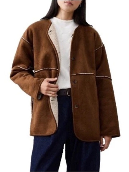 Banana Republic Jackets & Blazers - NWT Banana Republic Brown Oversized Reversible Vegan Suede Sherpa Jacket size XL